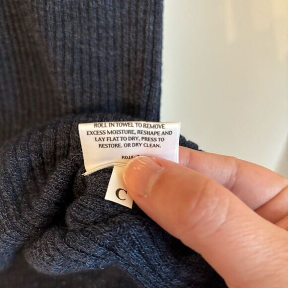 Eileen Fisher Women’s 100% wool ribbed navy blue tank top size medium - EUC! - Picture 6 of 7